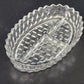 Vintage Fostoria American clear glass 3 part relish dish with cube pattern