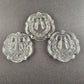 Set of 3 Fostoria clear lead crystal wreath Christmas ornaments