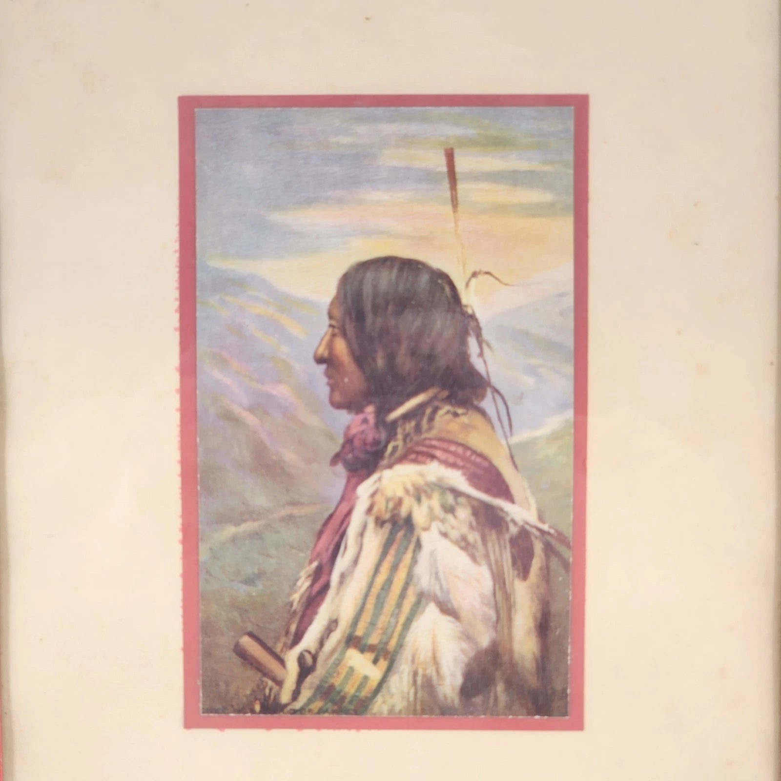 Vintage framed Chief Not Afraid of Pawnee portrait art print