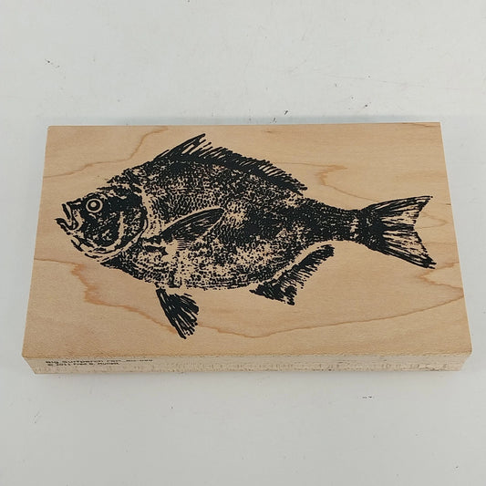 Vintage Fred B Mullett Big Surfperch fish rubber stamp