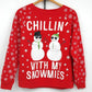 Freeze Christmas sweatshirt with snowman Chillin With My Snowmies graphic