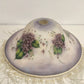 purple frosted glass lamp shade violet flowers fringe
