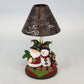 GUND snowman tealight candle holder with metal holiday shade