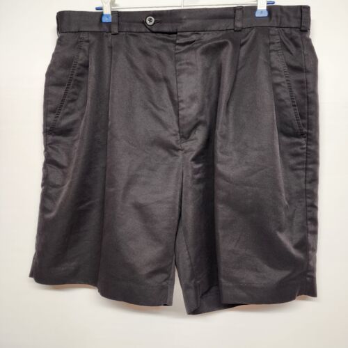 G H Bass mens black pleated shorts 36