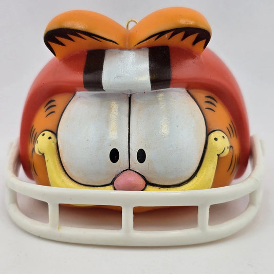 Garfield Cleveland Browns football helmet Christmas ornament in brown and orange