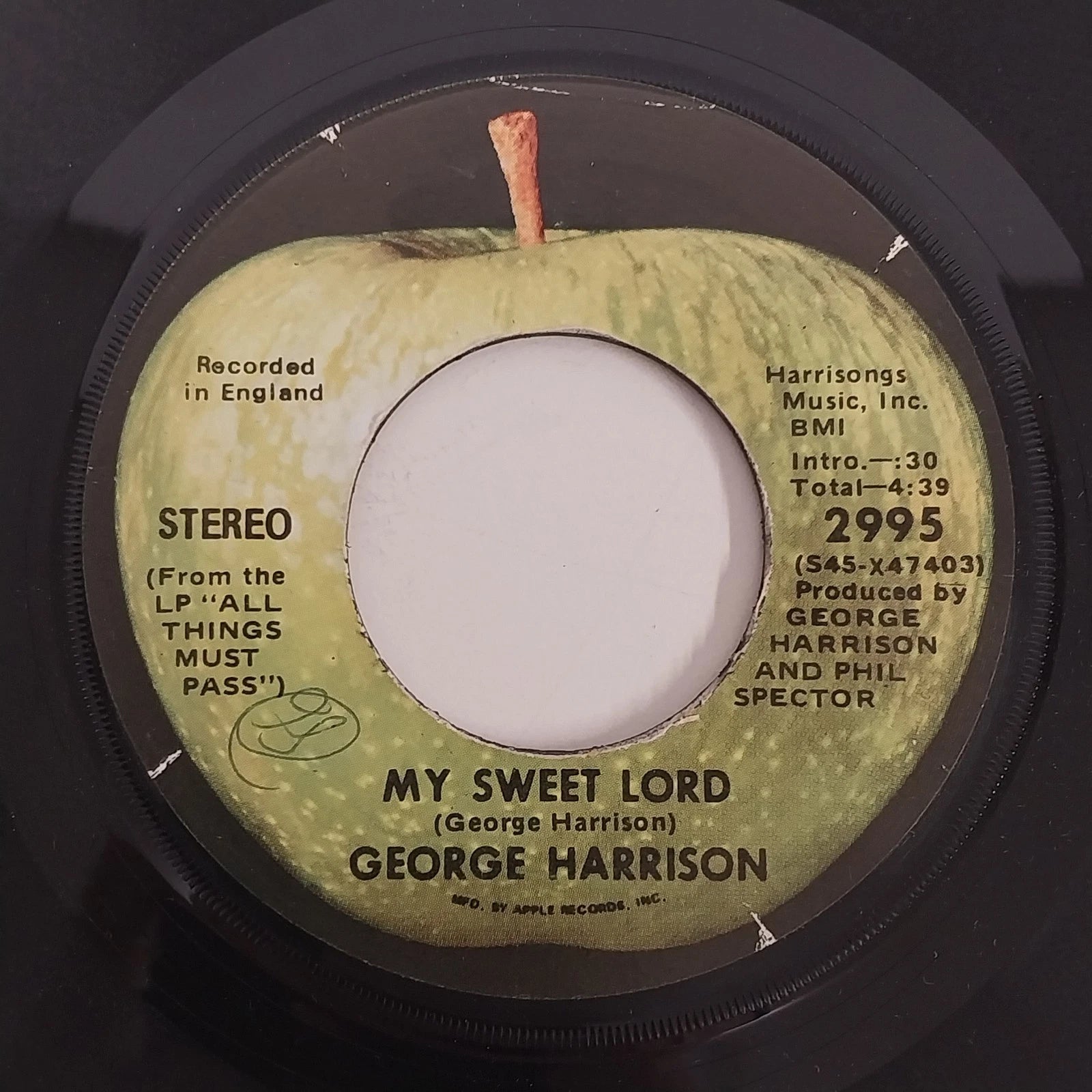 George Harrison My Sweet Lord 45 RPM Apple Records vinyl single