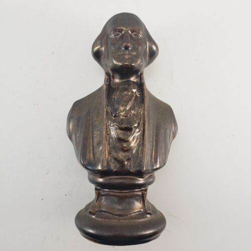 Bronze glazed ceramic bust of George Washington marked F Jackson