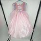 Pink girls princess costume dress with gold trim and floral waist