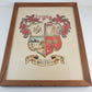 Gladdin family crest coat of arms framed vintage