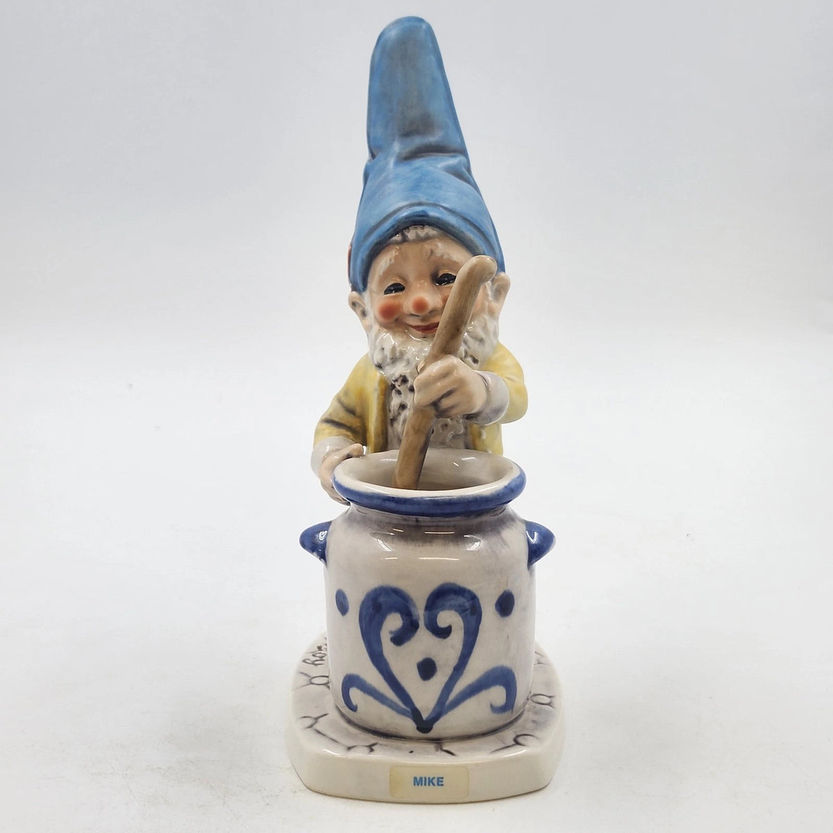 Vintage Goebel Co-Boy Mike the Jam Maker gnome with blue cap and jam crock