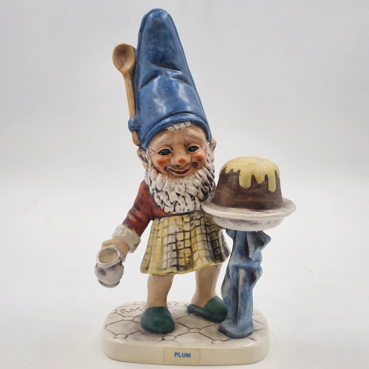 Vintage Goebel Co-Boy Plum Pastry Chef gnome with pudding and mixing cup