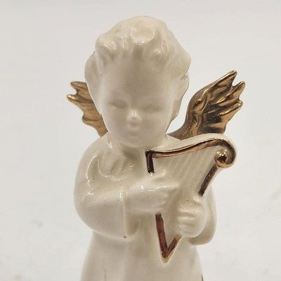 Goebel Germany porcelain angel figurine playing a harp