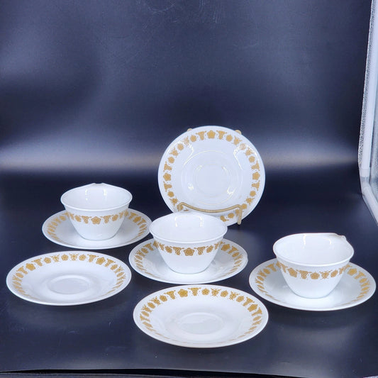corelle butterfly gold cups saucers 9pc set