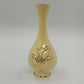 Golden Ware yellow ceramic bud vase with 22K gold lotus design