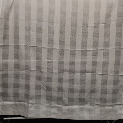 Gray white gingham cafe curtains with matching valances