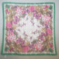 Green purple hummingbird floral polyester head scarf