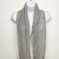 Grey lace knit scarf soft acrylic open weave boho shawl wrap