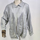 Haband womens silver gray metallic crinkle windbreaker jacket medium
