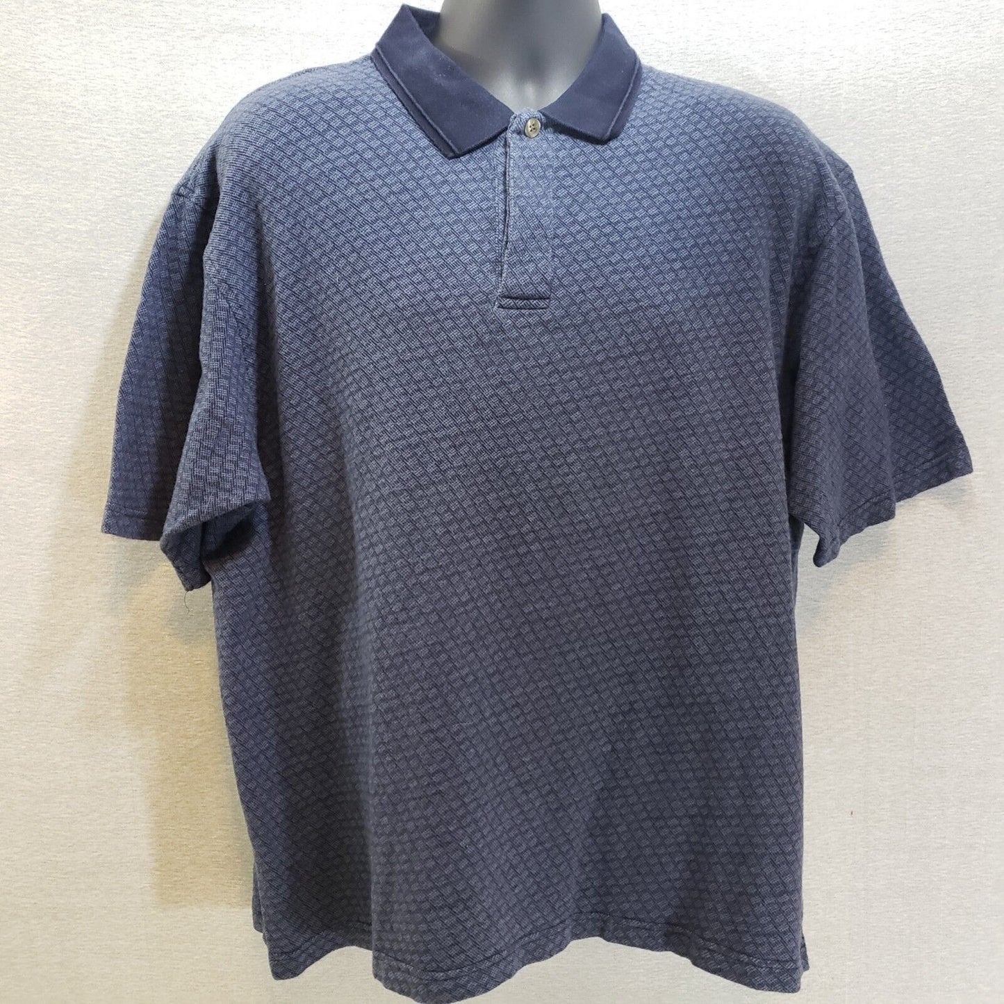 Haggar City Casuals men's XL blue cotton short sleeve polo golf shirt