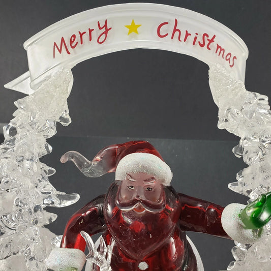 Heritage Mint Santa lighted acrylic Christmas sculpture