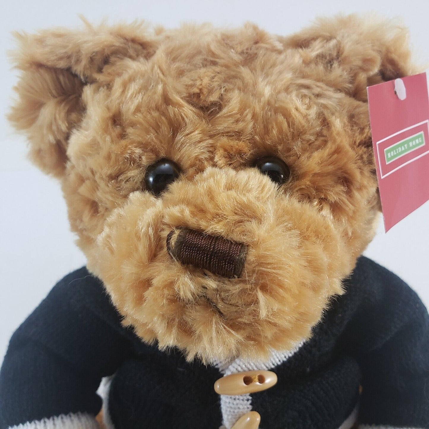 Holiday Home brown bear plush wearing black sweater