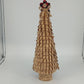 Holiday Home shaved cork tabletop Christmas tree with plaid star topper