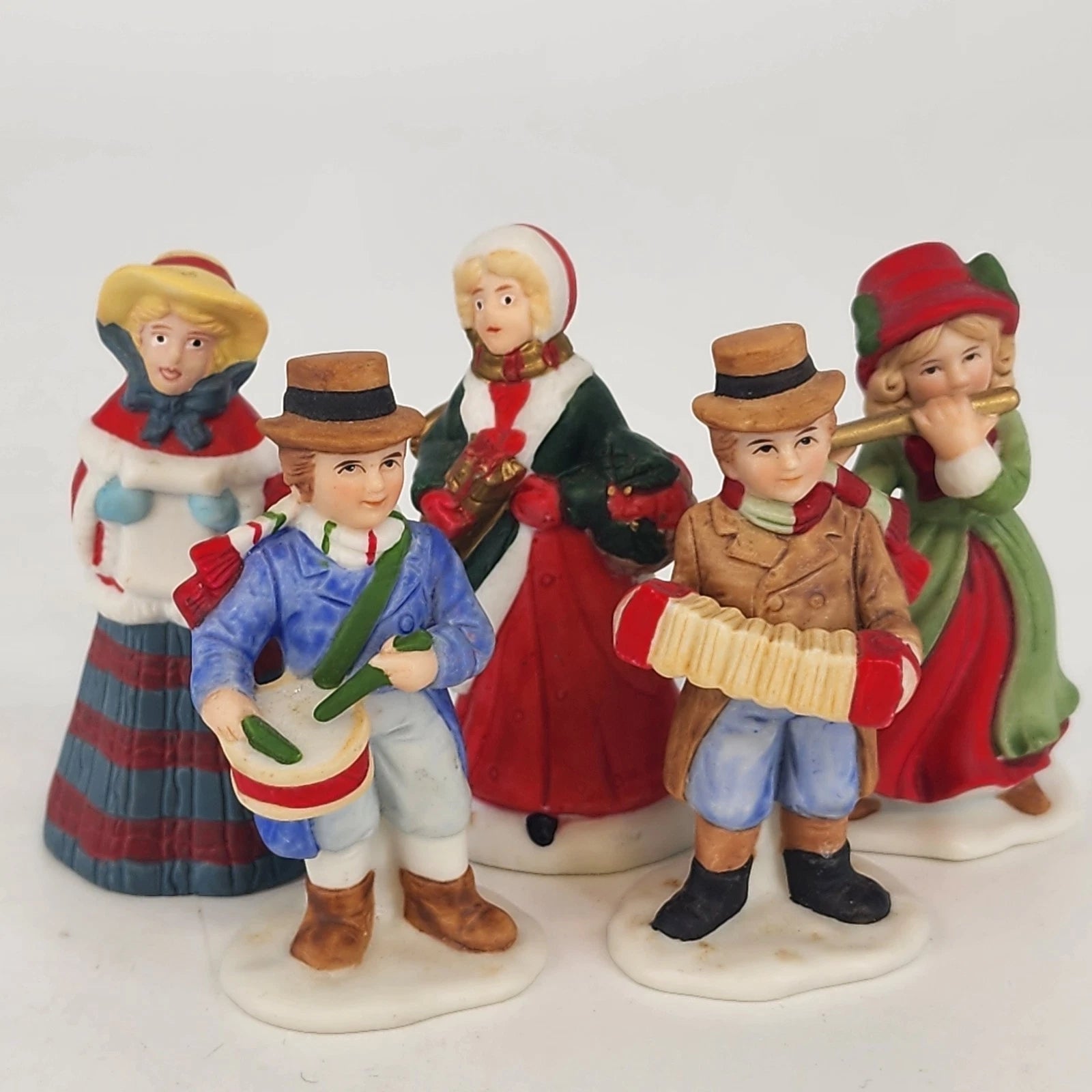 Vintage Homco Christmas caroler musician figurines set of 5