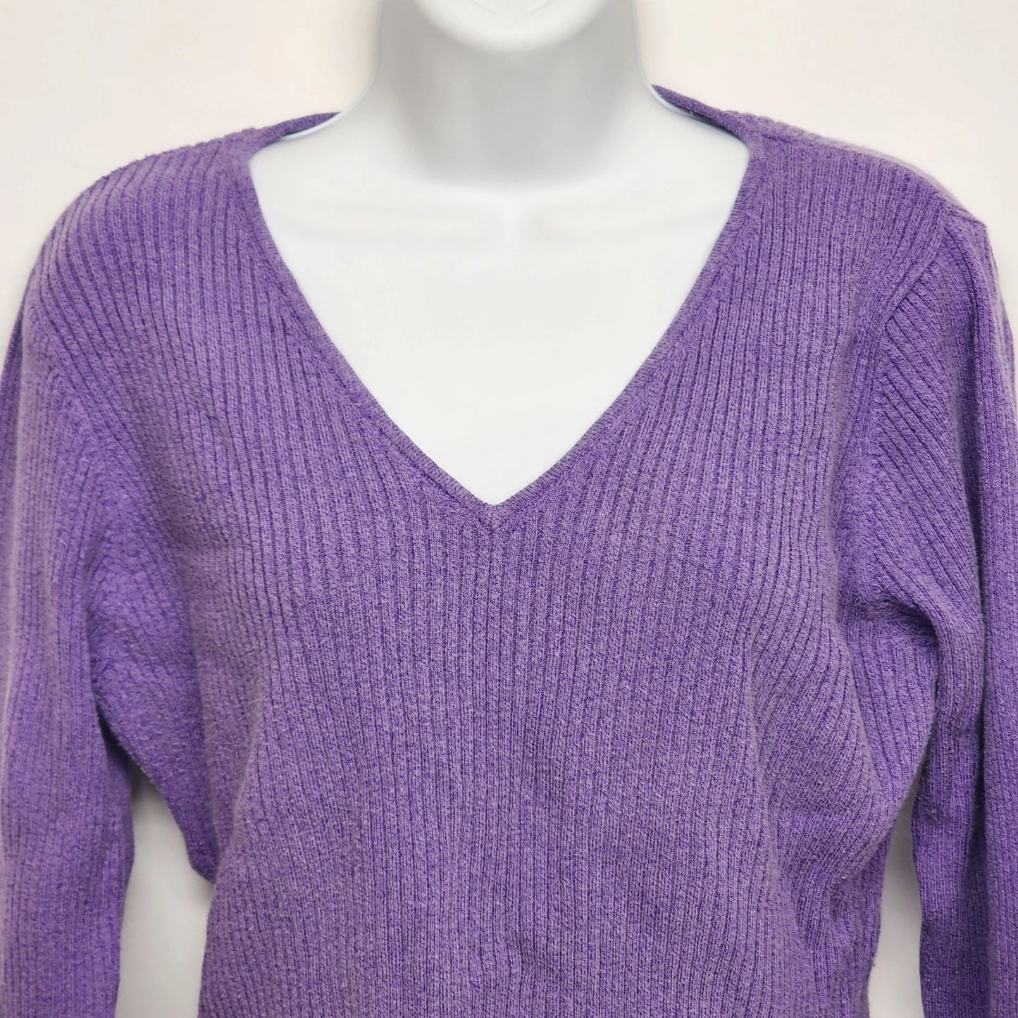 INC purple stretch knit pullover sweater