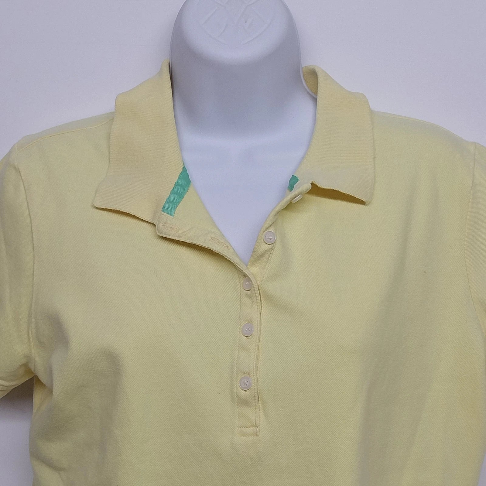 IZOD women's yellow stretch polo shirt size large short sleeve