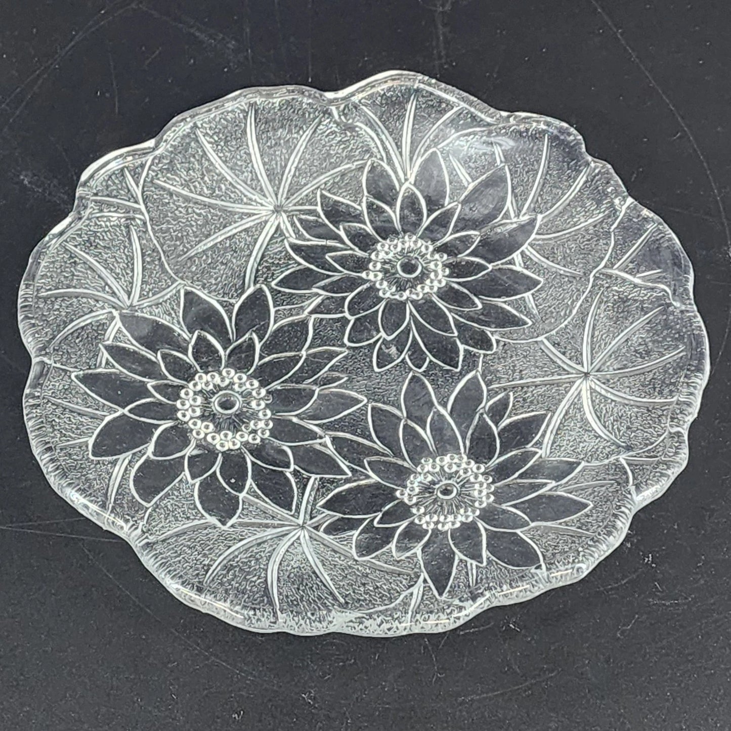 Vintage Indiana Glass Lily Pons clear depression glass floral salad plate