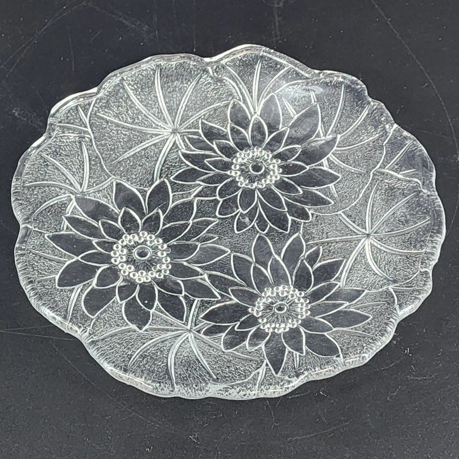 Vintage Indiana Glass Lily Pons clear depression glass floral salad plate