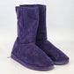 Purple faux suede Isaac Mizrahi ankle boots with fur lining women size 9