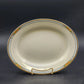 Vintage J G Meakin Nebraska Blue oval ironstone serving platter with floral accents