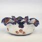 Vintage Japanese Imari porcelain bowl with cobalt blue and gold floral design