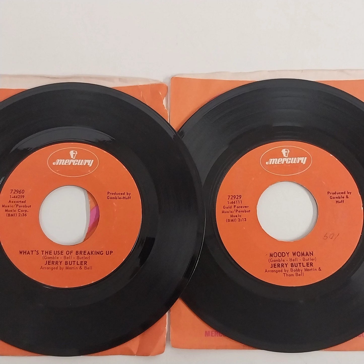 Jerry Butler Mercury Records 45 RPM soul vinyl singles