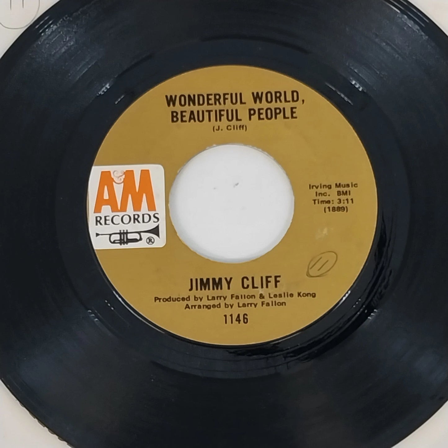 Jimmy Cliff 45 RPM vinyl Wonderful World Beautiful People A&M Records