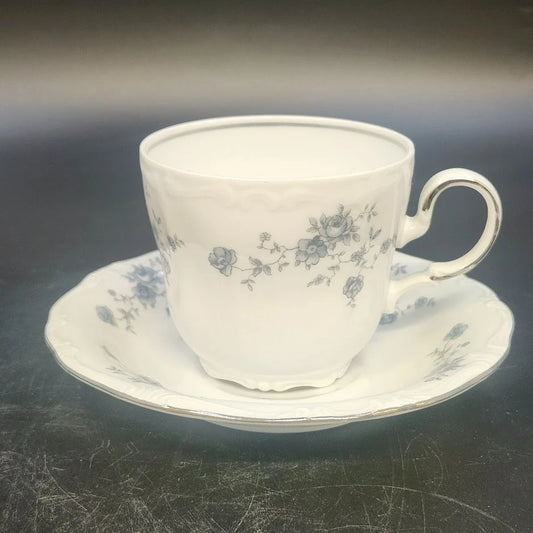 Johann Haviland Blue Garland cups and saucers with blue floral pattern
