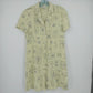 Green floral linen shirt dress by John Paul Richard with button front