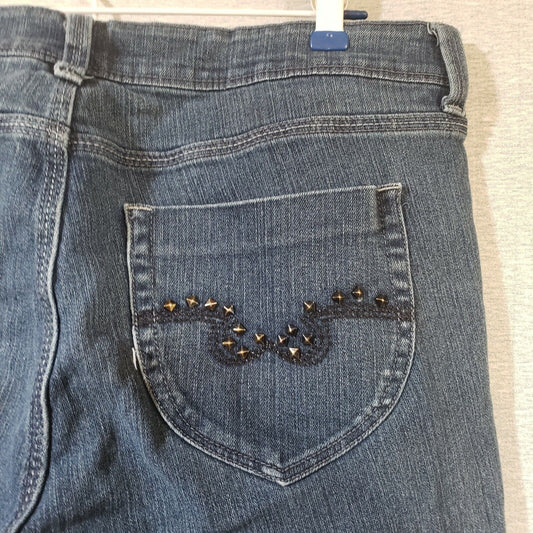 Medium blue straight crop leg jeans by Jordache