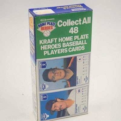 Unopened Kraft Home Plate Heroes baseball card boxes featuring MLB players