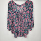Lauren Conrad floral chiffon blouse V neck