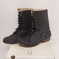 Black Lauren Conrad Reese combat boots with faux fur trim