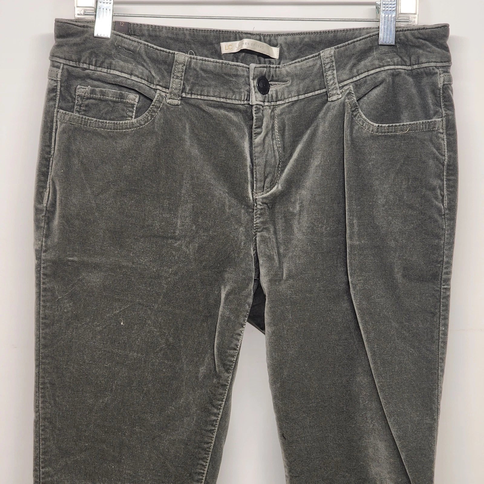 Lauren Conrad women's grey suede like stretch cotton pants size XS
