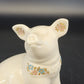Lenox porcelain pig figurine with enamel flowers and gold trim