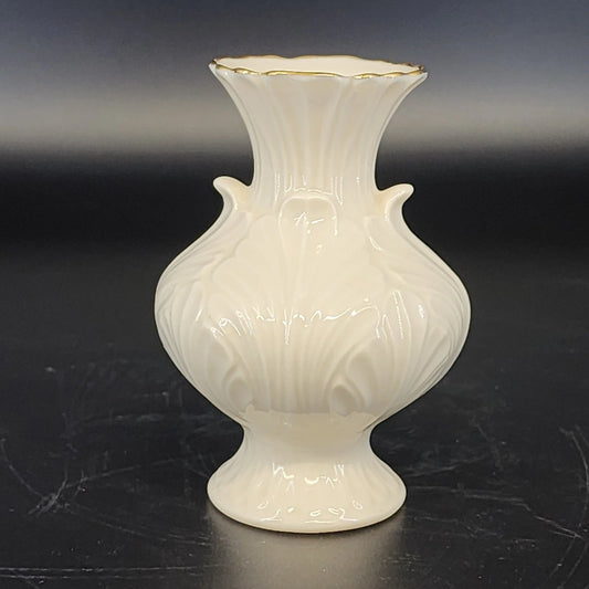 Vintage Lenox ivory porcelain bud vase with 24k gold trim
