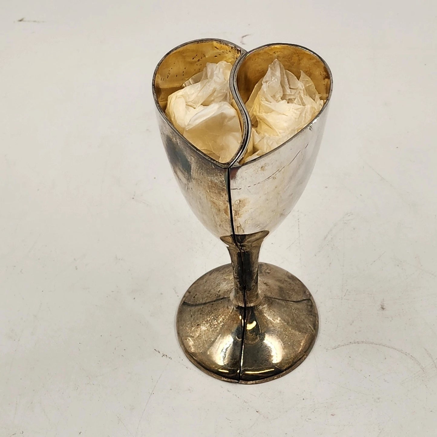 Lenox Kirk Stieff Wedding Promises silver heart goblet pair