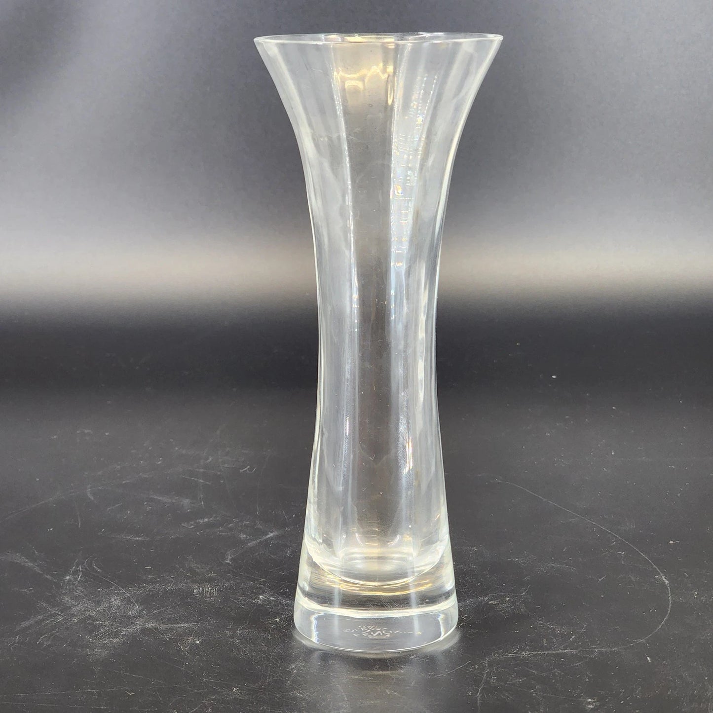 Lenox Optika full lead crystal bud vase with swirl design