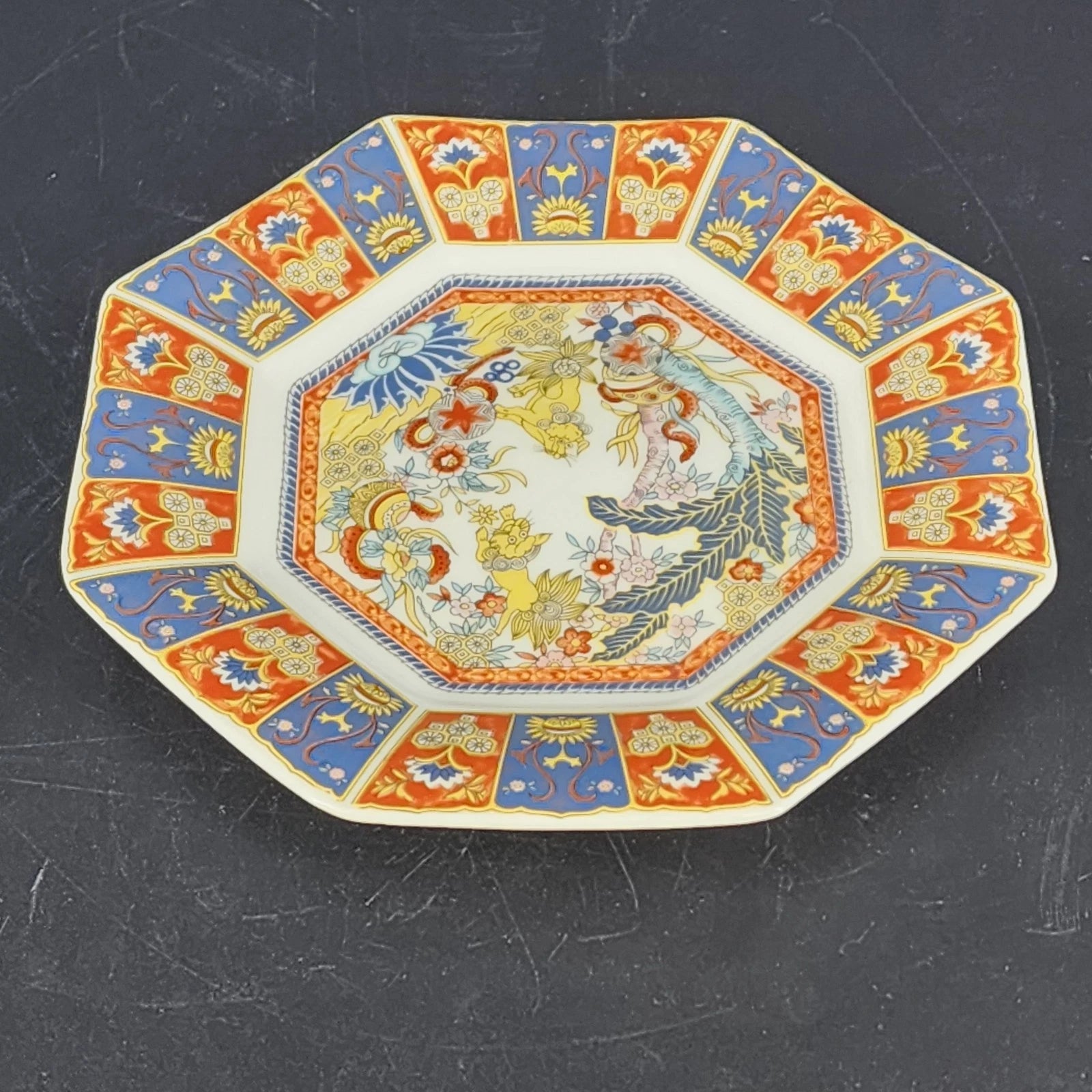Octagonal Lenwile Ardalt chinoiserie medallion porcelain bread plate Japan