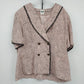 Leslie Fay Sportswear II pink paisley double breasted shirt jacket 24W