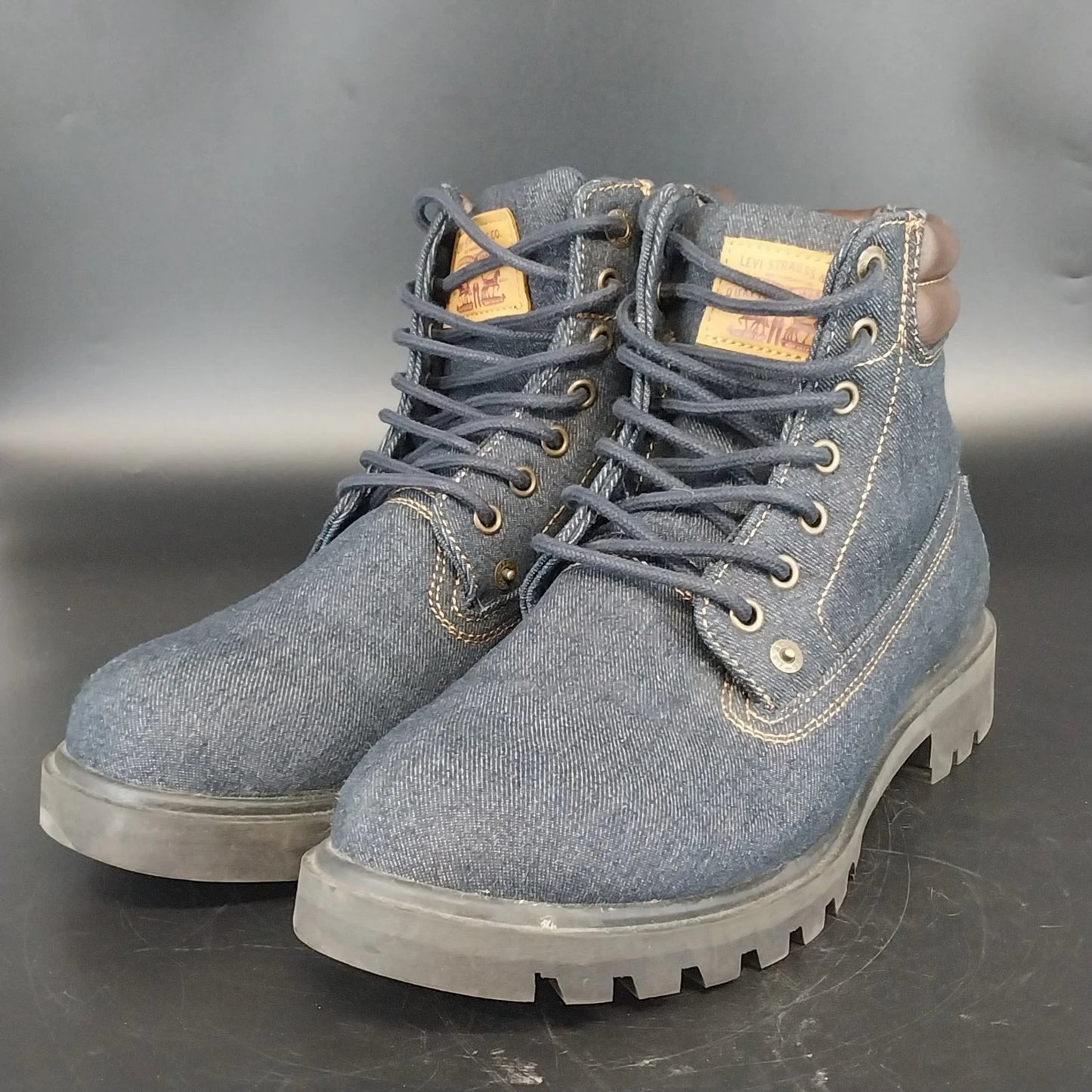 Levi's Solvano Mid men's blue denim ankle boots size 9.5